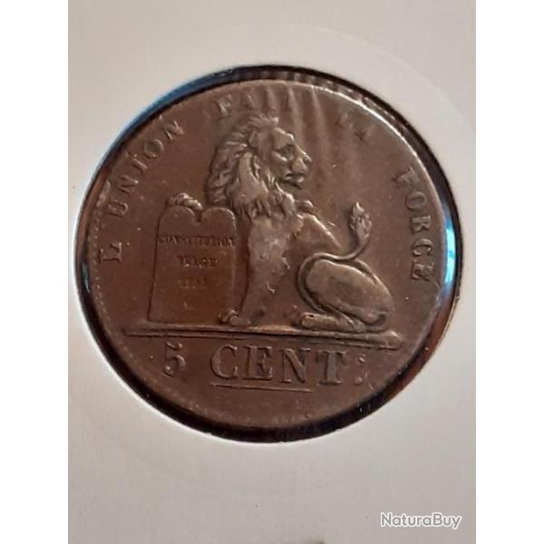Belgique . L�opold I er .5 centimes 1837 en ttb
