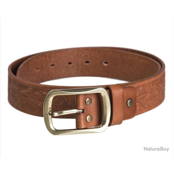Ceinture western en cuir Marron 100cm