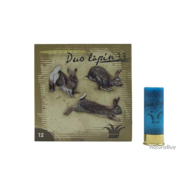 5 boites de 25 cartouches Jocker Duo Lapin 33 C/12/70/12 - Bourre piston - N� 6,5/8