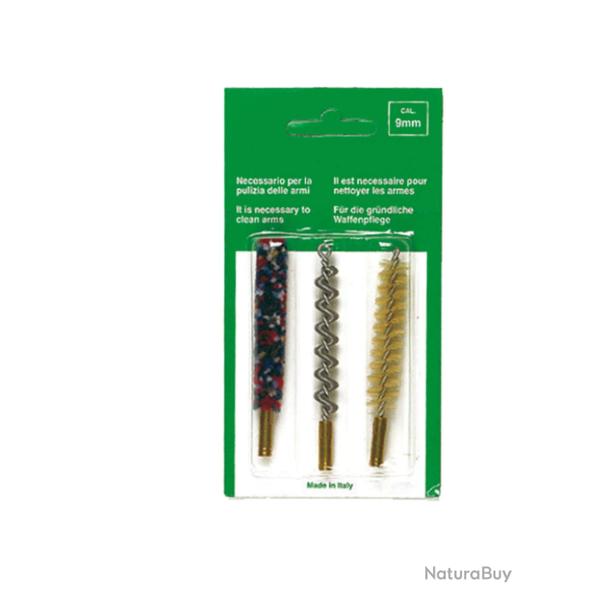Set de trois brosses spirales pour armes � canon lisse