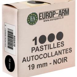Pastilles autocollantes noires diam. 19 mm