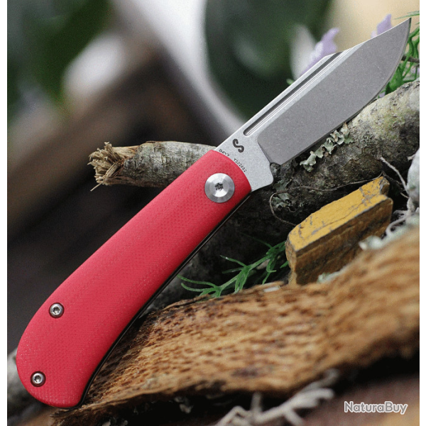 Couteau Kansept Bevy Red Manche G10 Lame Acier 154CM Slip Joint KT2026S2
