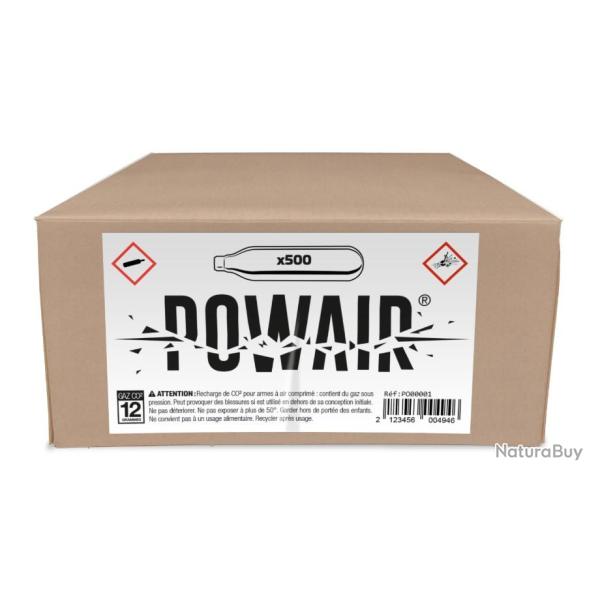 lot de 500 cartouches CO2 12 grammes powerair