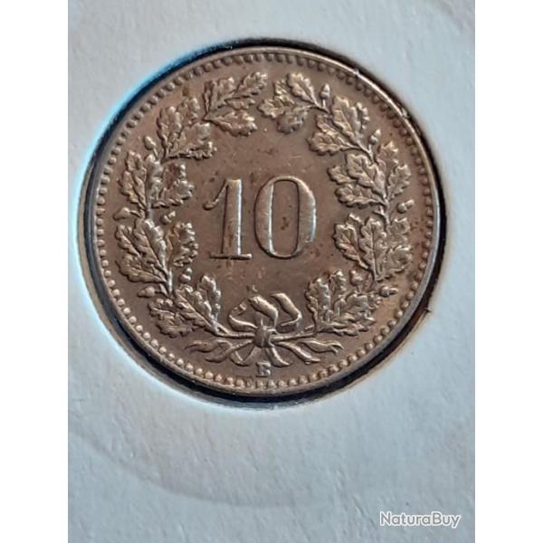 Suisse . 10 rappen 1913 B en ttb