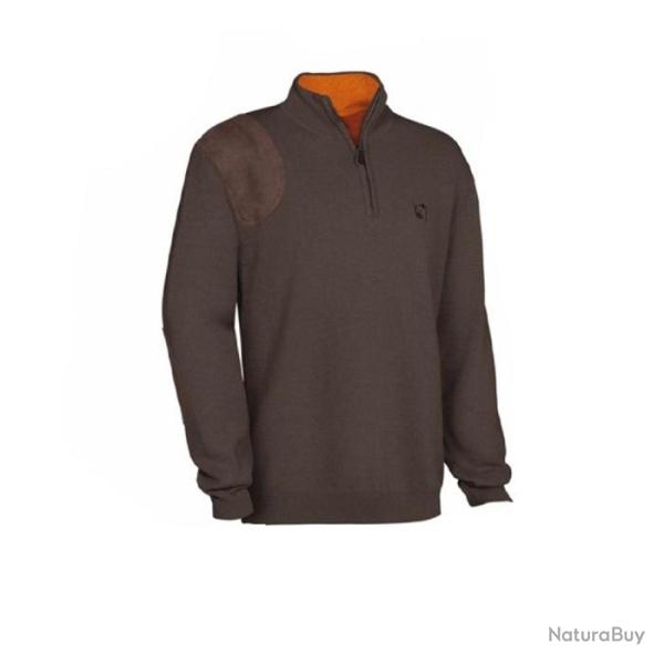 Pull de chasse Club Interchasse Wilfried sans broderie Marron Marron