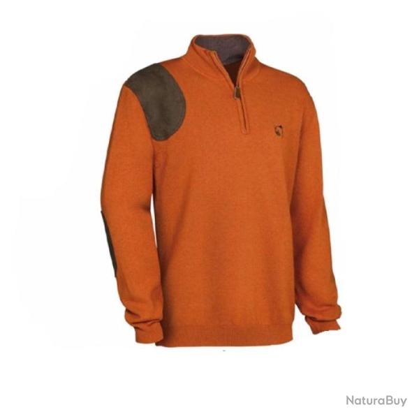 Pull de chasse Club Interchasse Wilfried sans broderie Marron Orange