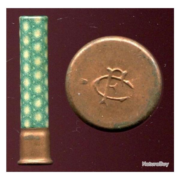 9 mm Flobert - charg�e poudre noire - tr�s anciens motifs � cercles blancs sur fond vert