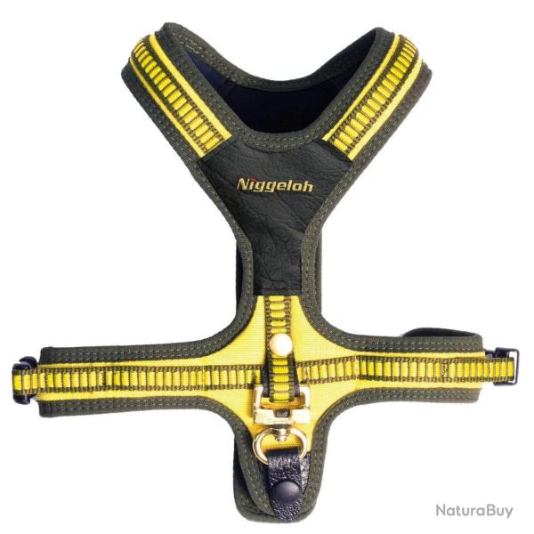 Niggeloh Harnais Jaune/Vert S cou 35 cm ventre 39-63
