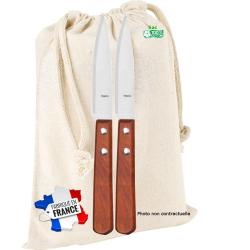 2 Couteaux office fabrication fran&ccedil;aise sac coton LA FOURMI