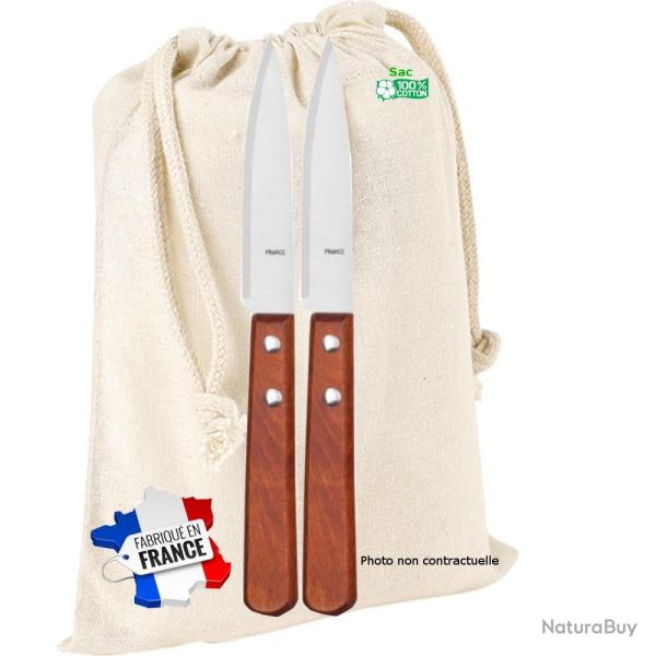 2 Couteaux office fabrication fran�aise sac coton LA FOURMI