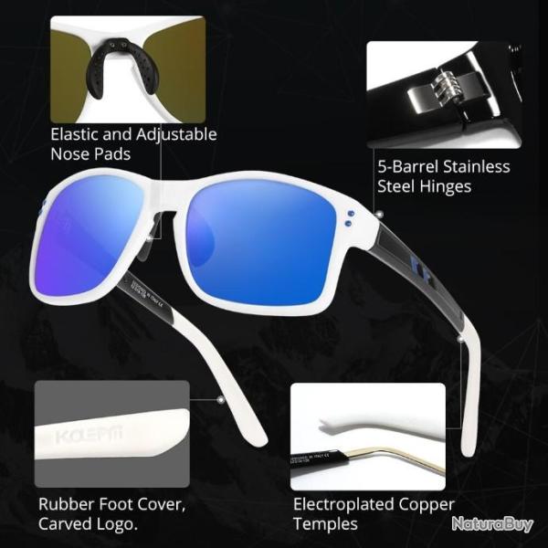 lunettes de soleil polarises carres pour hommes, verres miroir LIVRAISON GRATUITE!!!