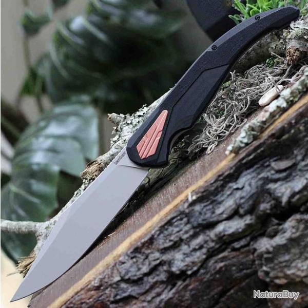Couteau Navaja Kershaw Strata XL Lame D2 Manche G10/Acier IKBS Framelock Clip KS2077