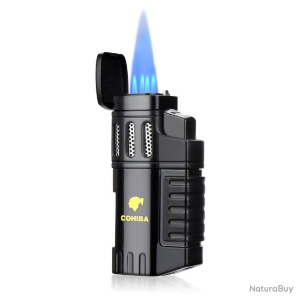 Briquet Chalumeau Cigare Cohiba 4 Torches-Noir 20260729082512