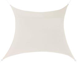 Voile toile d'ombrage de protection polyester polyur&eacute;thane carr&eacute; 2x2 m beige 03_0004579