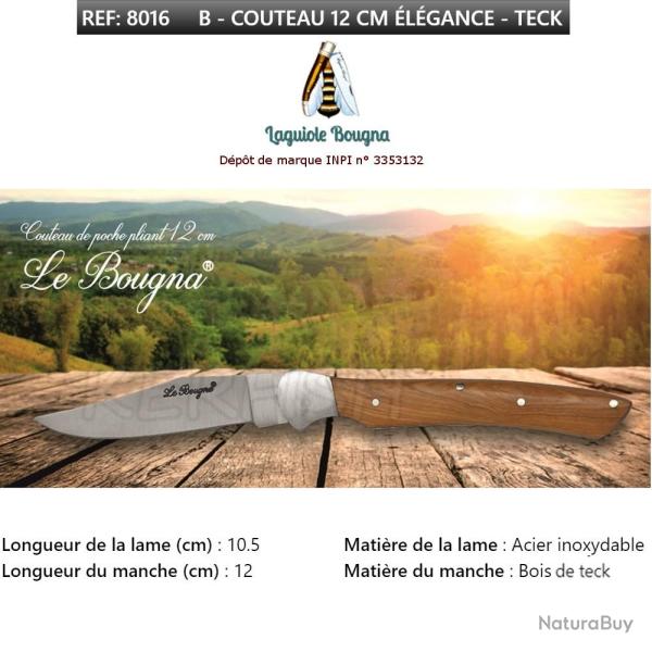 Couteau N�8016 Teck ELEGANCE Laguiole BOUGNA