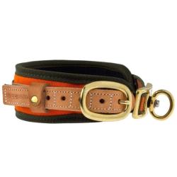 Collier Niggeloh chien de sang en n&eacute;opr&egrave;ne armature alu - Orange fluo / 30 - 40 cm