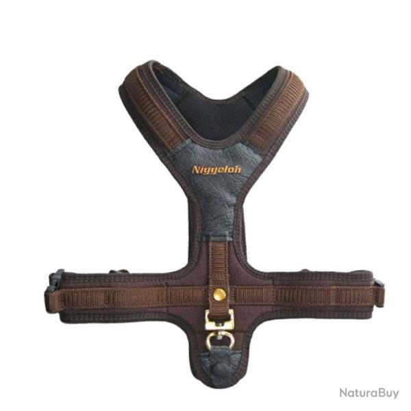 Harnais pour chien Niggeloh attaches rapides - Marron / 66 cm