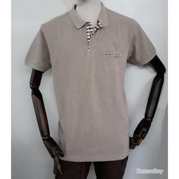 POLO MANCHES COURTES BEIGE TXL