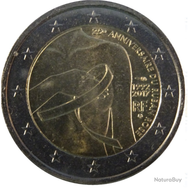 Collection monnaie 2 EUROS 2017 - 25e anniversaire de la cr�ation du ruban rose