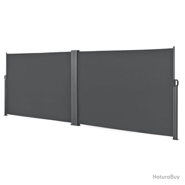 Double brise-soleil pare-soleil garde-vue m�tal et polyester 2 x 300 cm gris 03_0001631