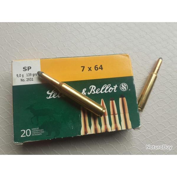 Boite de 20  Balles 7x64 Sellier Bellot
