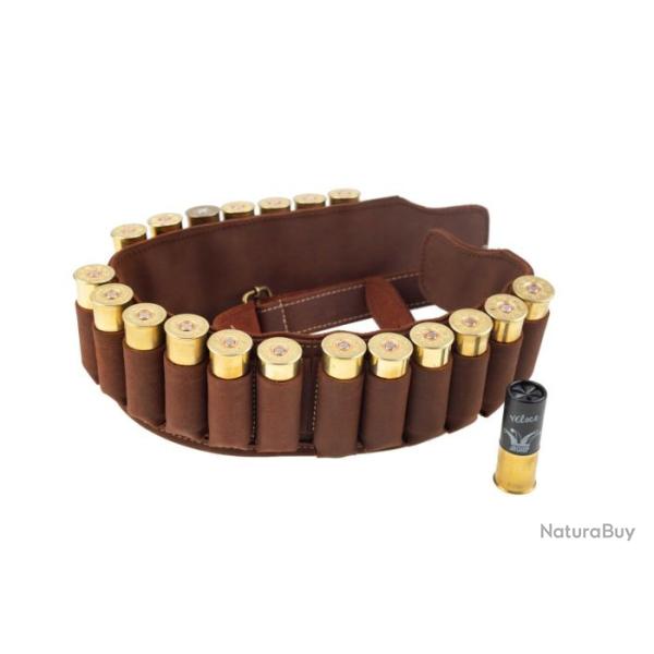 Cartouchi�re pour fusil en croute de cuir gras 20 tubes - Calibre 12
