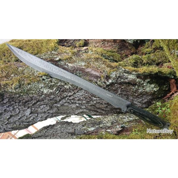 Trs belle machette en acier Damas 61 cm de long (2)