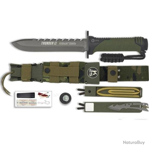 Couteau de surive K25 Thunder II camo vert Default Title