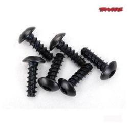 7943, Set de 6 vis BTR &agrave; t&ecirc;te bomb&eacute;e 2.6x8mm Traxxas Aton