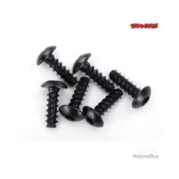 7943, Set de 6 vis BTR � t�te bomb�e 2.6x8mm Traxxas Aton