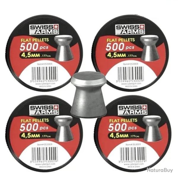 Plombs 4.5mm T�te Plate Match Swiss Arms Par 4