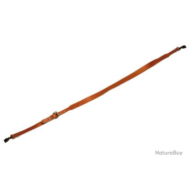 Bretelle plate JANUEL pour fusil avec croute grasse piqu�e - largeur de 25mm - avec mousquetons