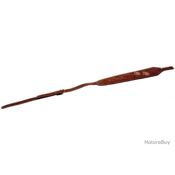 BRETELLE JANUEL CUIR FORME COBRA ANTIDERAPANTE BRODERIE TRACE SANGLIER