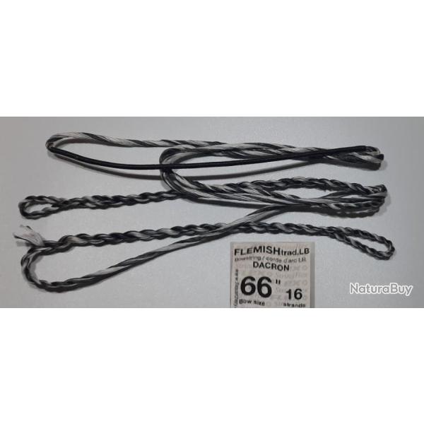 Corde Dacron Flemish Tressee Bi-Couleur Flex Archery 159cm 66-16