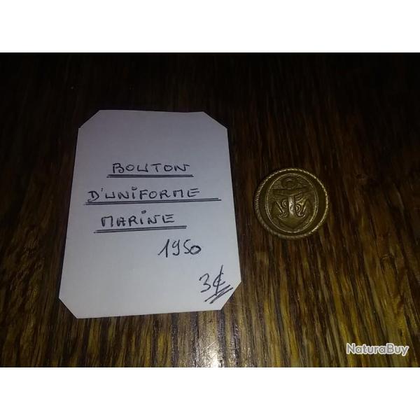 Bouton d'uniforme marine 1950
