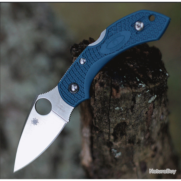 Couteau Spyderco Dragonfly 2 K390 Manche FRN Blue Lame Acier K390 Lockback Clip Japan SC28FP2K390