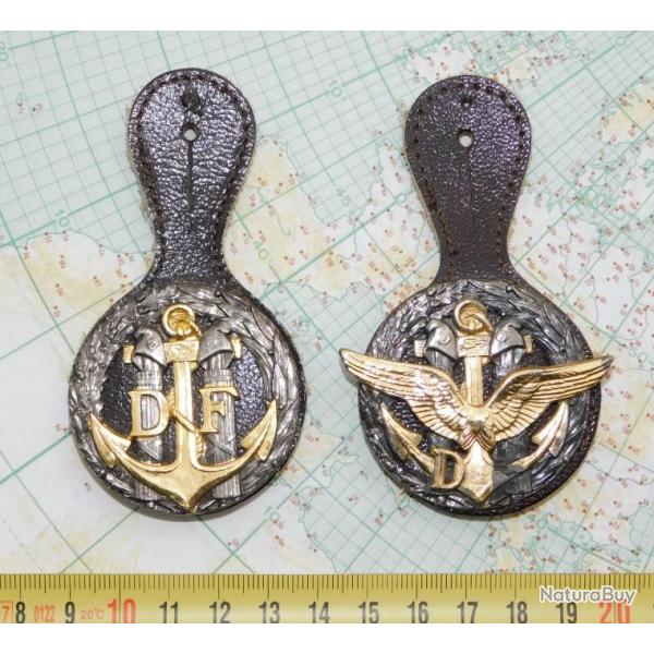 DOUANE MARITIME - LOT DEUX ANCIENS RARES INSIGNES - PATROUILLEUR MARINE + PILOTE