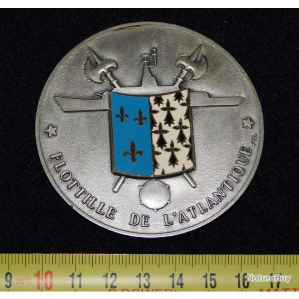FLOTILLE DE L'ATLANTIQUE - BELLE  PLAQUE BRONZE ARGENTE FIA LYON - MARINE NATIONALE