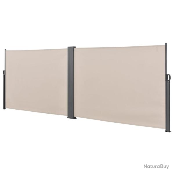 Double brise-soleil pare-soleil garde-vue m�tal et polyester 160 x (2 x 300) cm beige 03_0001633