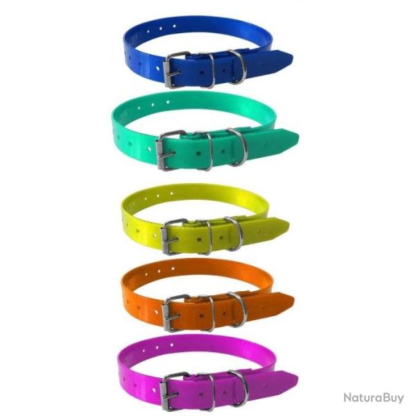 Collier Polyurethane HB Dog eco - 25 mm - 65 cm Bleu - Orange