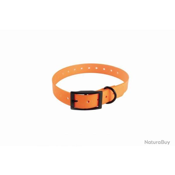 COLLIER FLUO POLYUR�THANE ORANGE BOUCLE NOIRE JANUEL