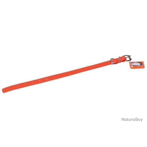 COLLIER ORANGE FLUO BIOTHANE LONG 55 CM LARG 25 MM JANUEL