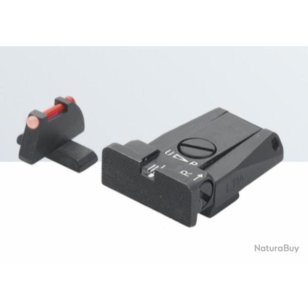 Set de mire LPA SIGHTS pour Beretta 8000 Cougar, 92A1, 98A1, M9A3, 90TWO - style de feuille 7F
