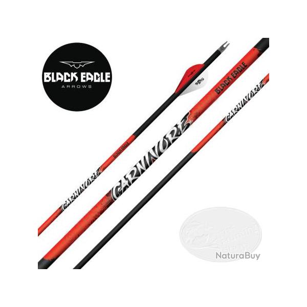 BLACK EAGLE ARROWS Carnivore 6 Fl�ches de chasse et tir 3D en carbone empenn�es avec des vanes Blaze