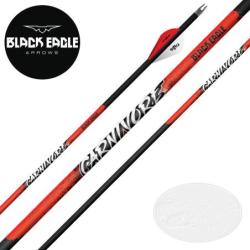 BLACK EAGLE ARROWS Carnivore 6 Fl&egrave;ches de chasse et tir 3D en carbone empenn&eacute;es avec des vanes Blaze