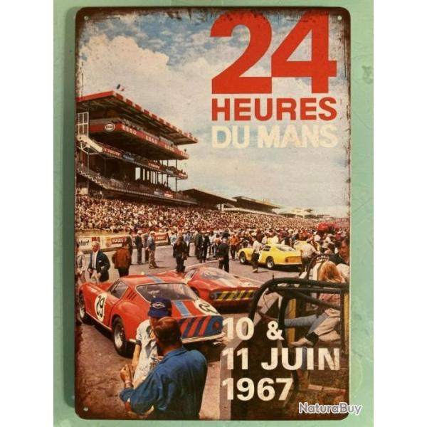 PLAQUE PUBLICITAIRE METAL 24 HEURES DU MANS 1967