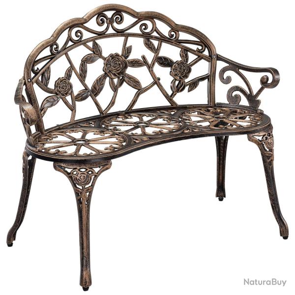 Banc de jardin chaise de jardin fonte r�sistant 100 cm fonte couleur bronze 03_0001008