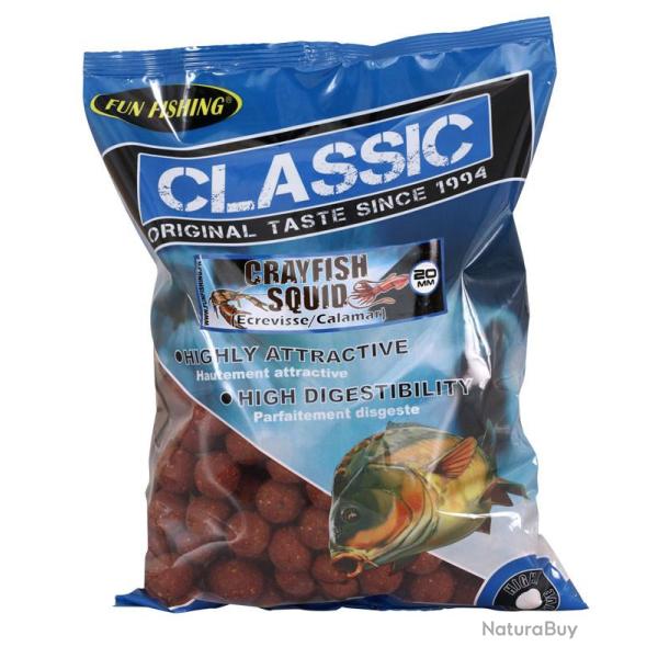 Classic Bouillettes 4kg 20mm Ecrevisse Calamar Fun Fishing