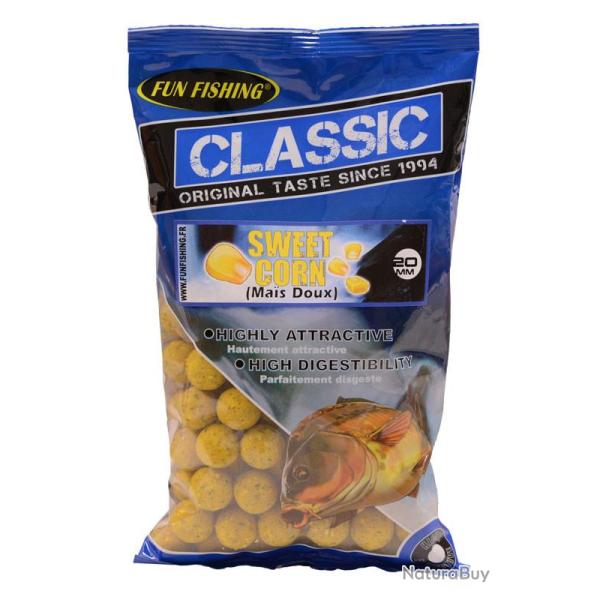 Classic Bouillettes 4kg 20mm Mais Doux Fun Fishing