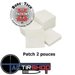250 Patchs carr&eacute; Bore Tech 2" Calibre .308 Cal., .338 Cal., .40 Cal., 10 mm, .44 Cal., .45 Cal.